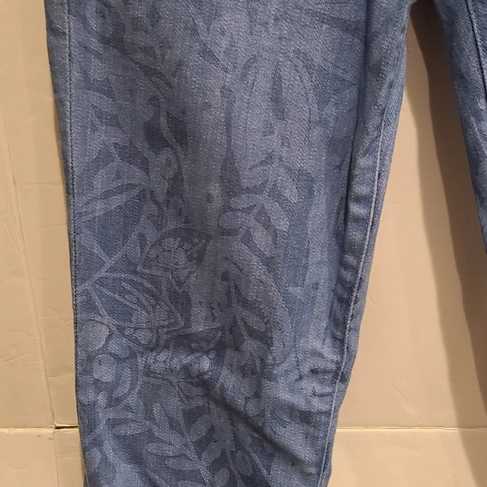 J.Crew Toothpick women's blue jeans size.26 leaf prints ankle (27 in inseam) - Picture 8 of 10